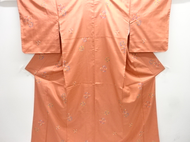 JAPANESE KIMONO / TSUMUGI / WOVEN FLOWER